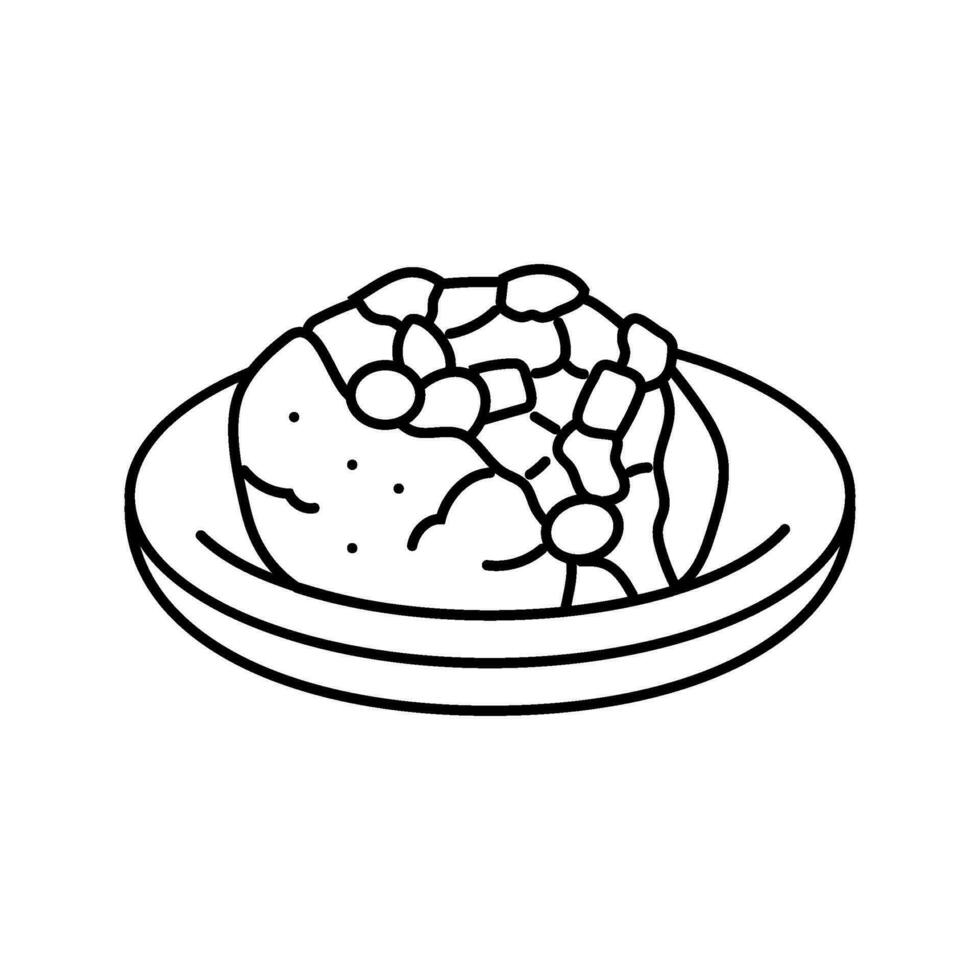kumpir turkish cuisine line icon vector illustration