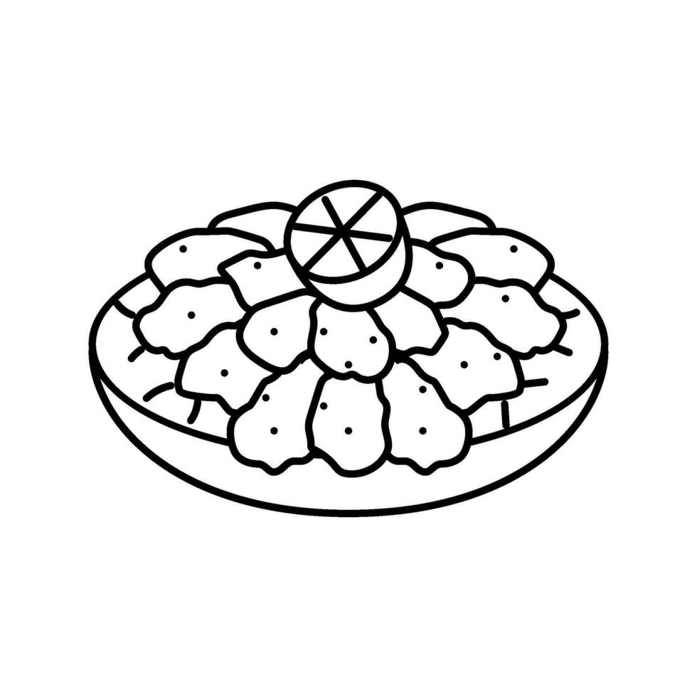 lentil kofte turkish cuisine line icon vector illustration