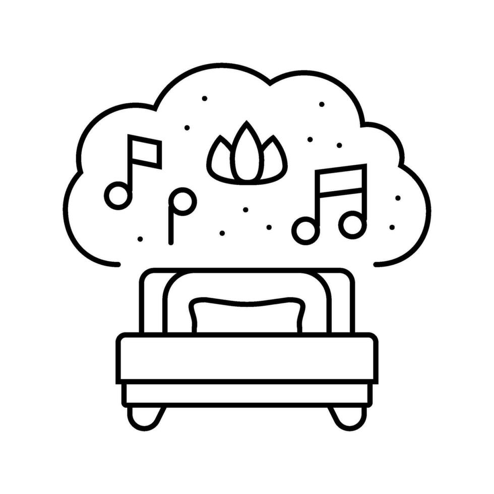 relaxing music sleep night line icon vector illustration