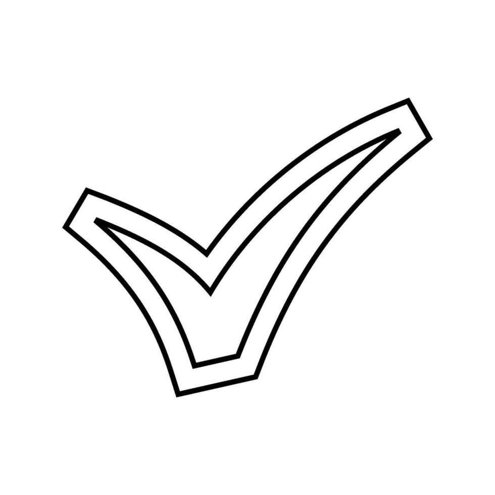 green check line icon vector illustration
