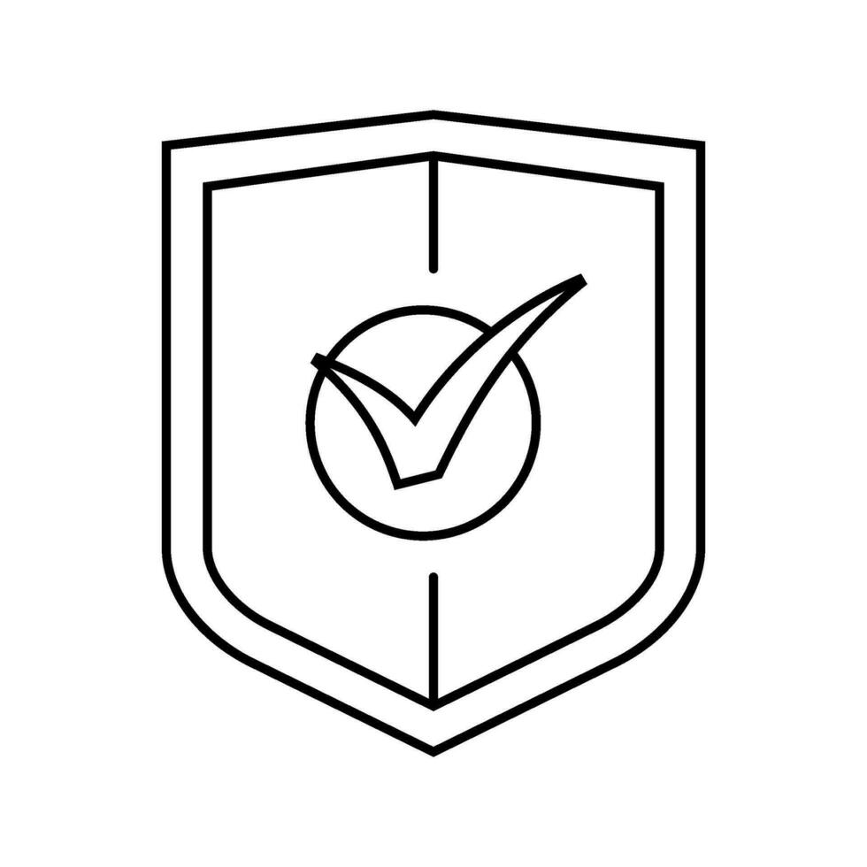 shield check mark line icon vector illustration
