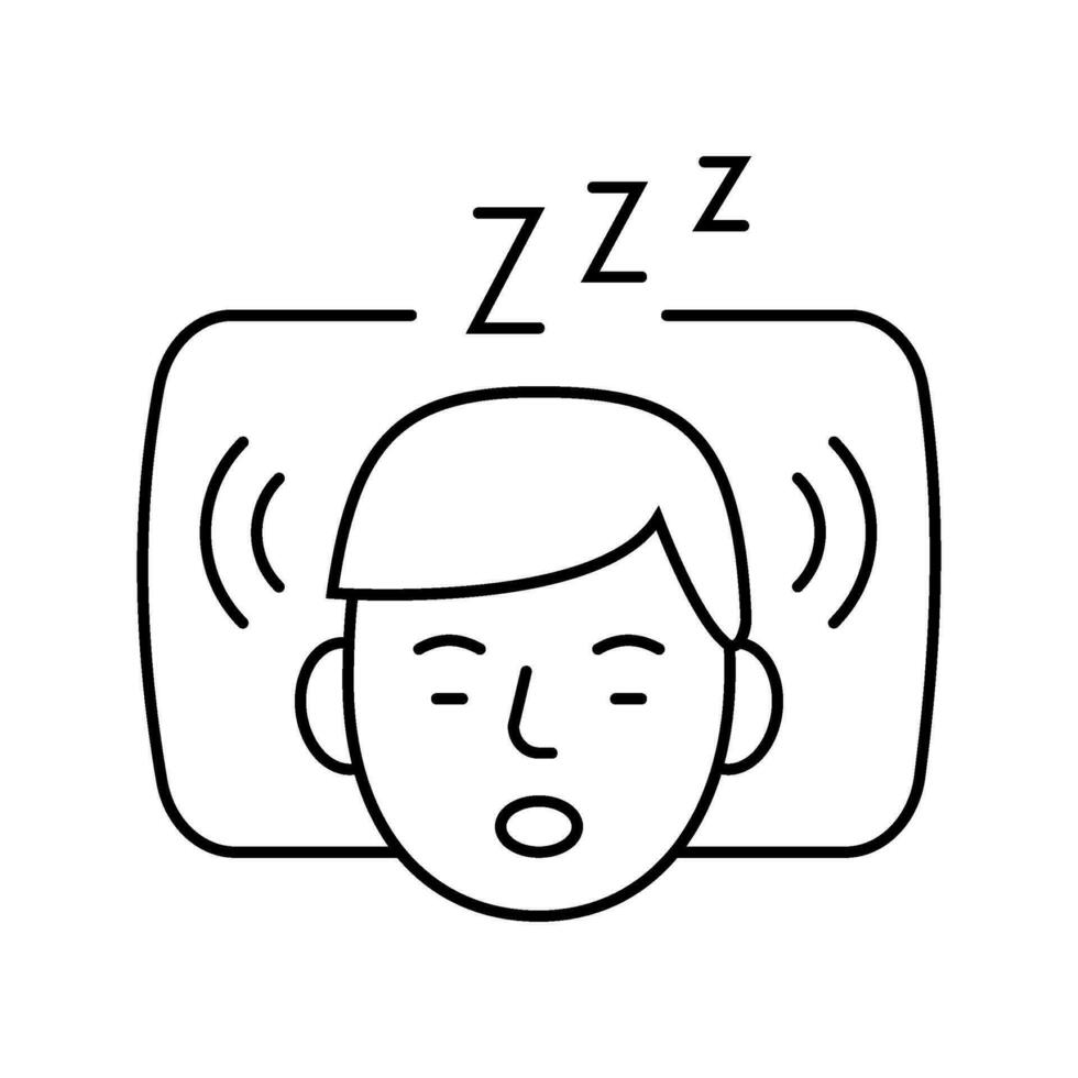 ronquidos dormir noche línea icono vector ilustración