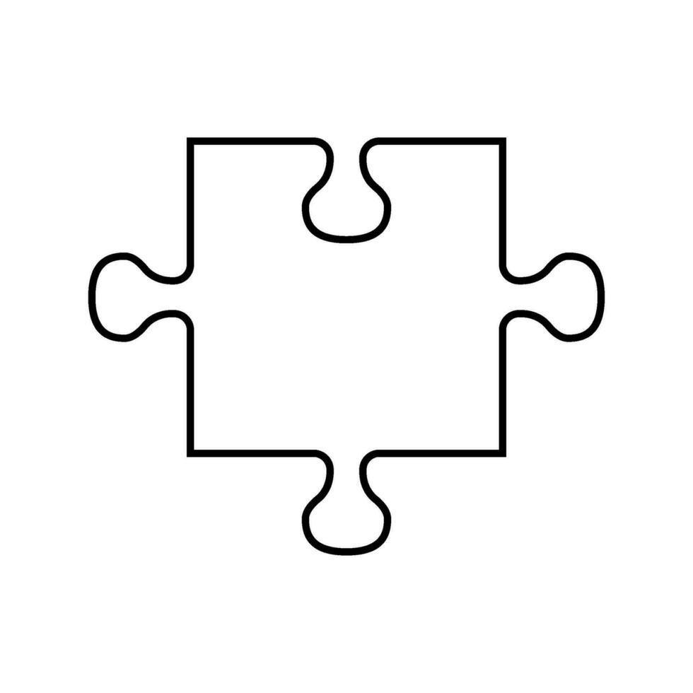 puzzle piece jigsaw line icon vector illustration