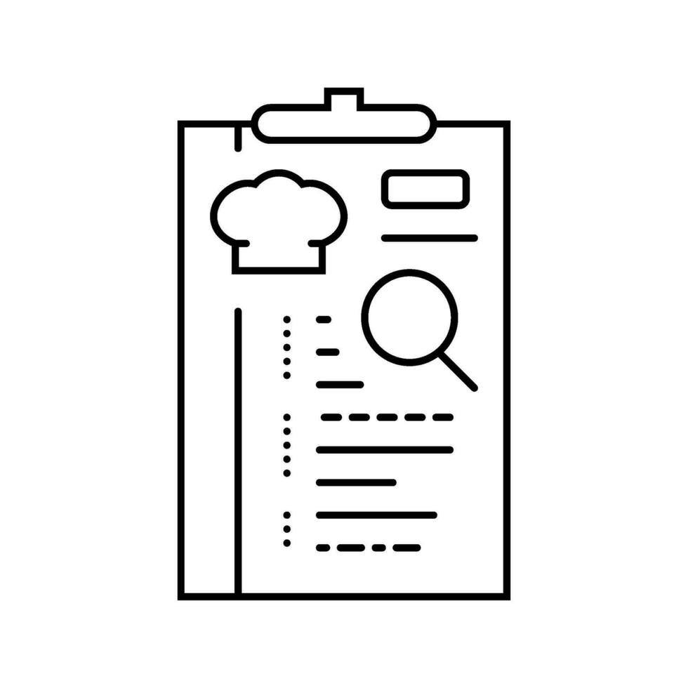 menu planning restaurant chef line icon vector illustration