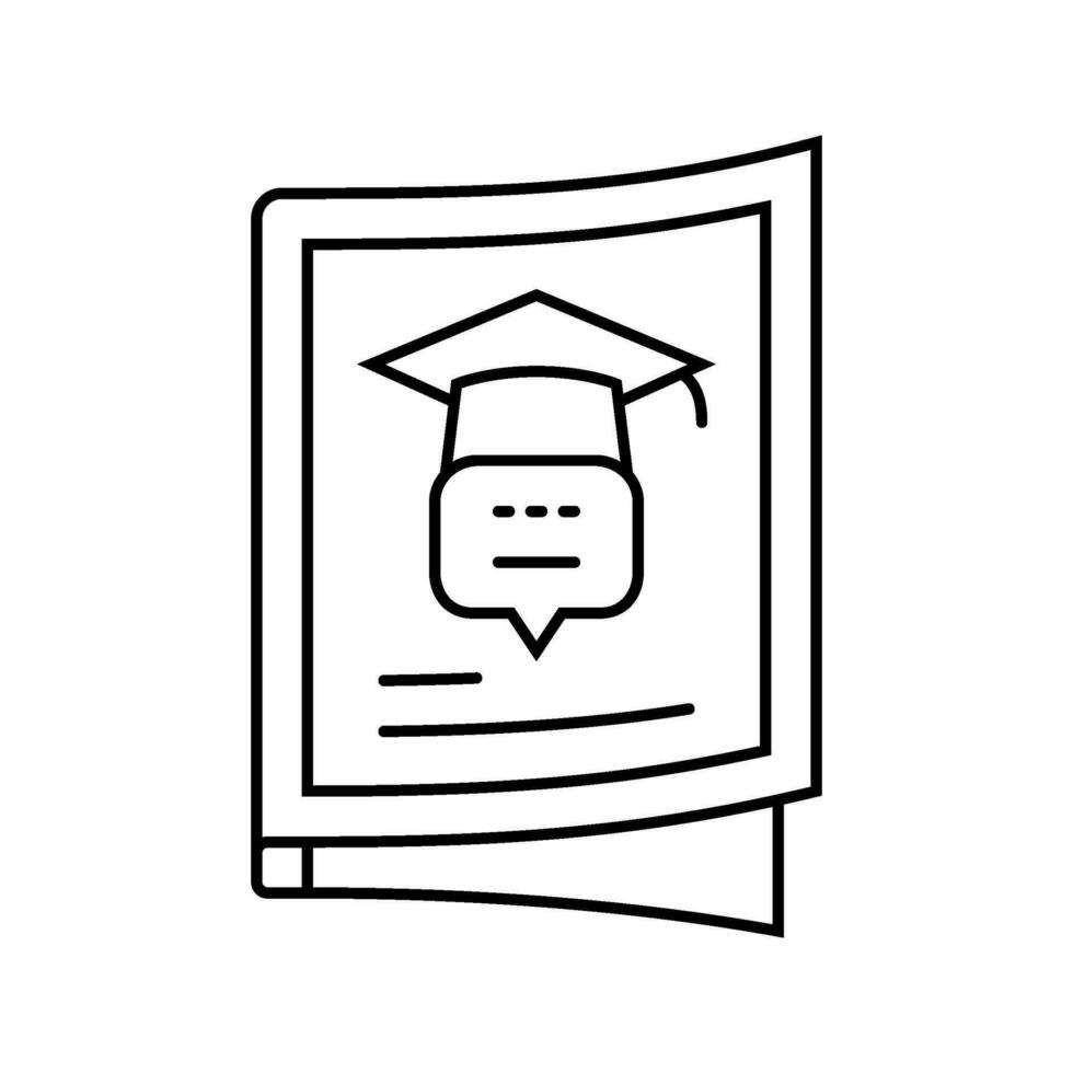 academic journal college teacher line icon vector illustration