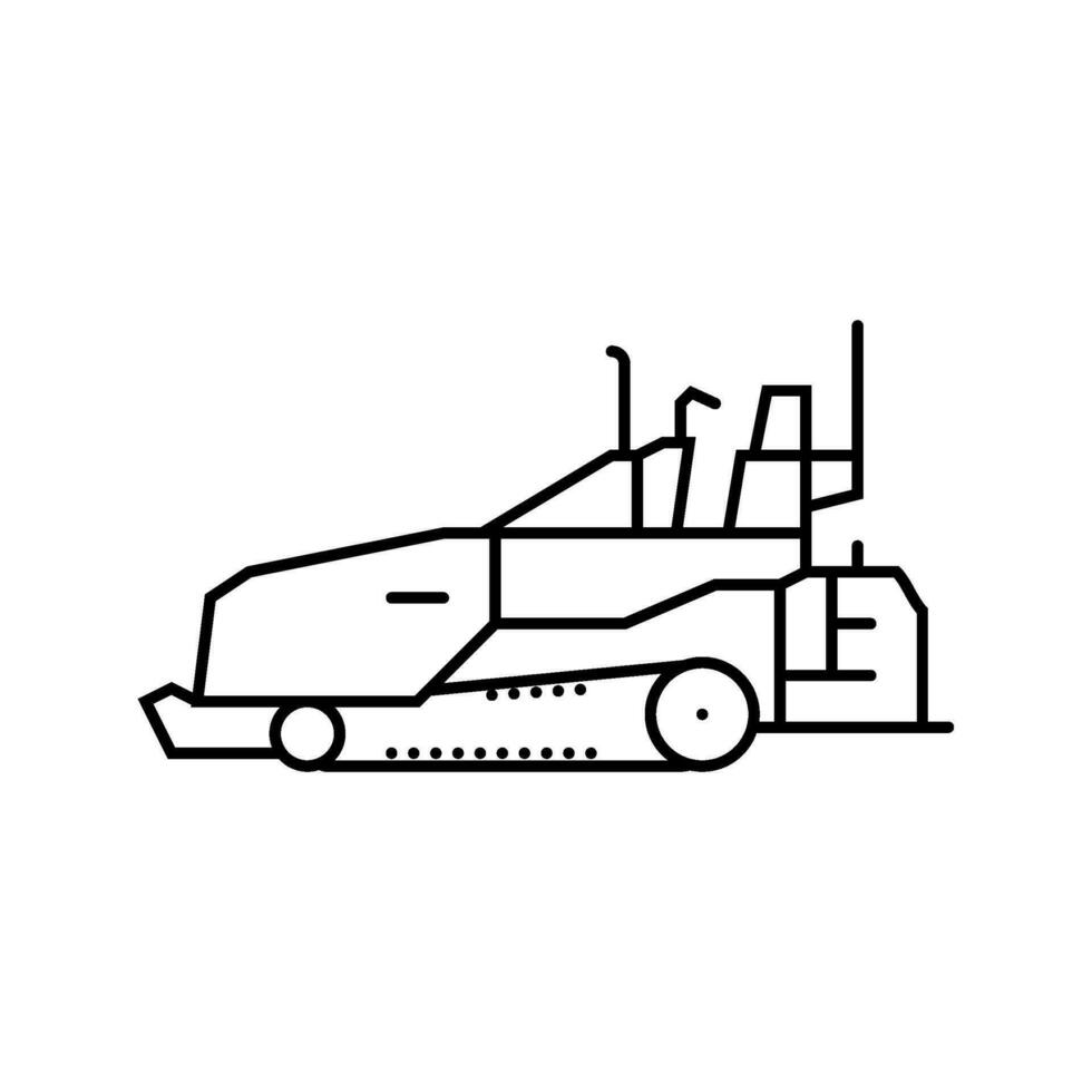 asphalt paver construction vehicle line icon vector illustration