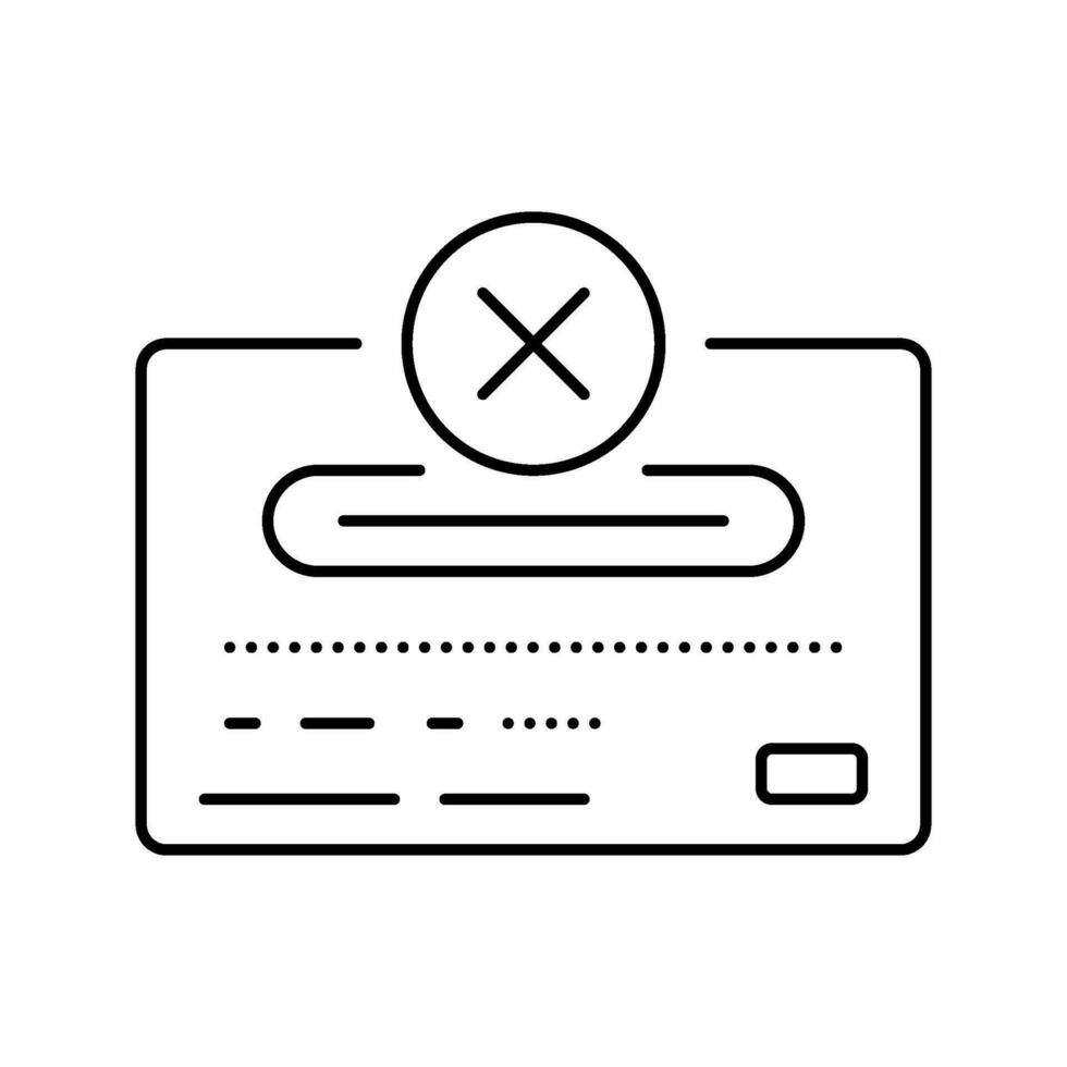 payment declined bank line icon vector illustration