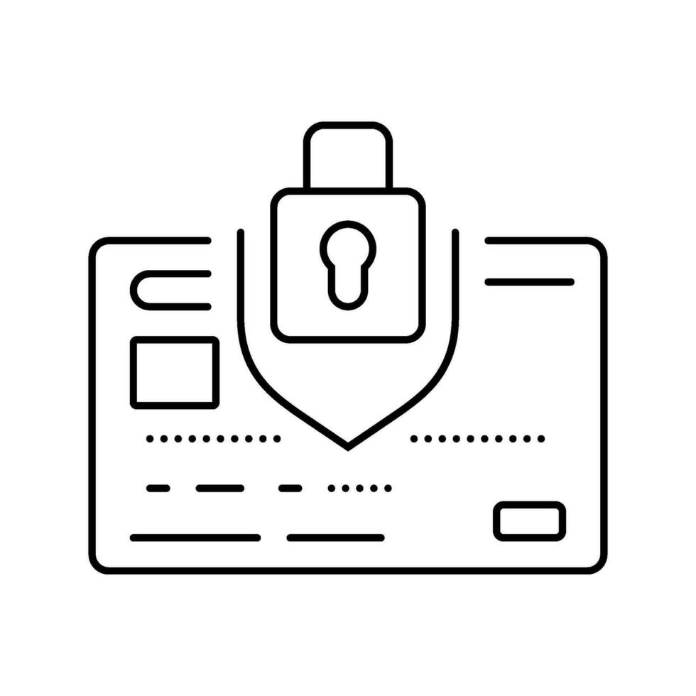 credit card security bank payment line icon vector illustration