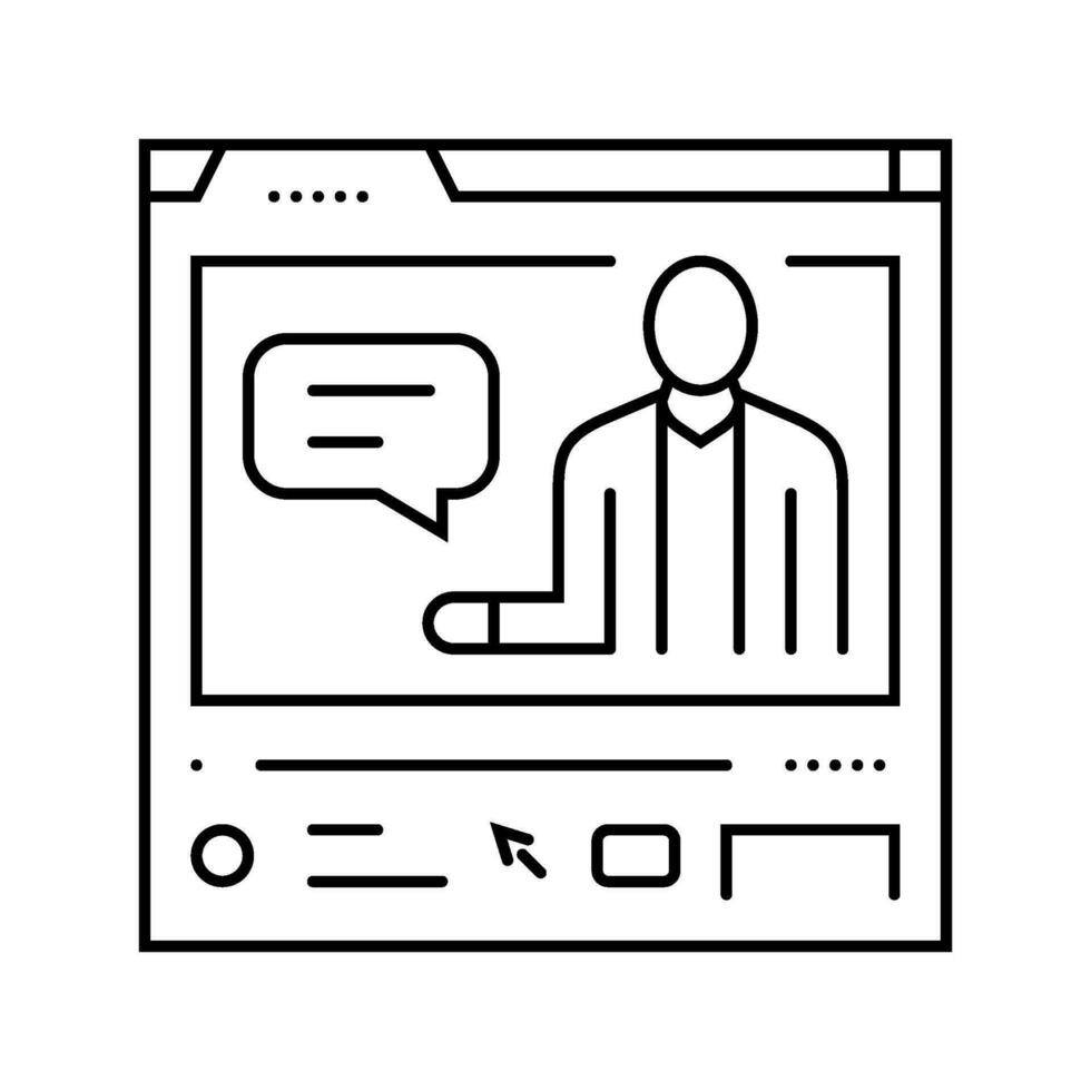 video lectures online learning platform line icon vector illustration