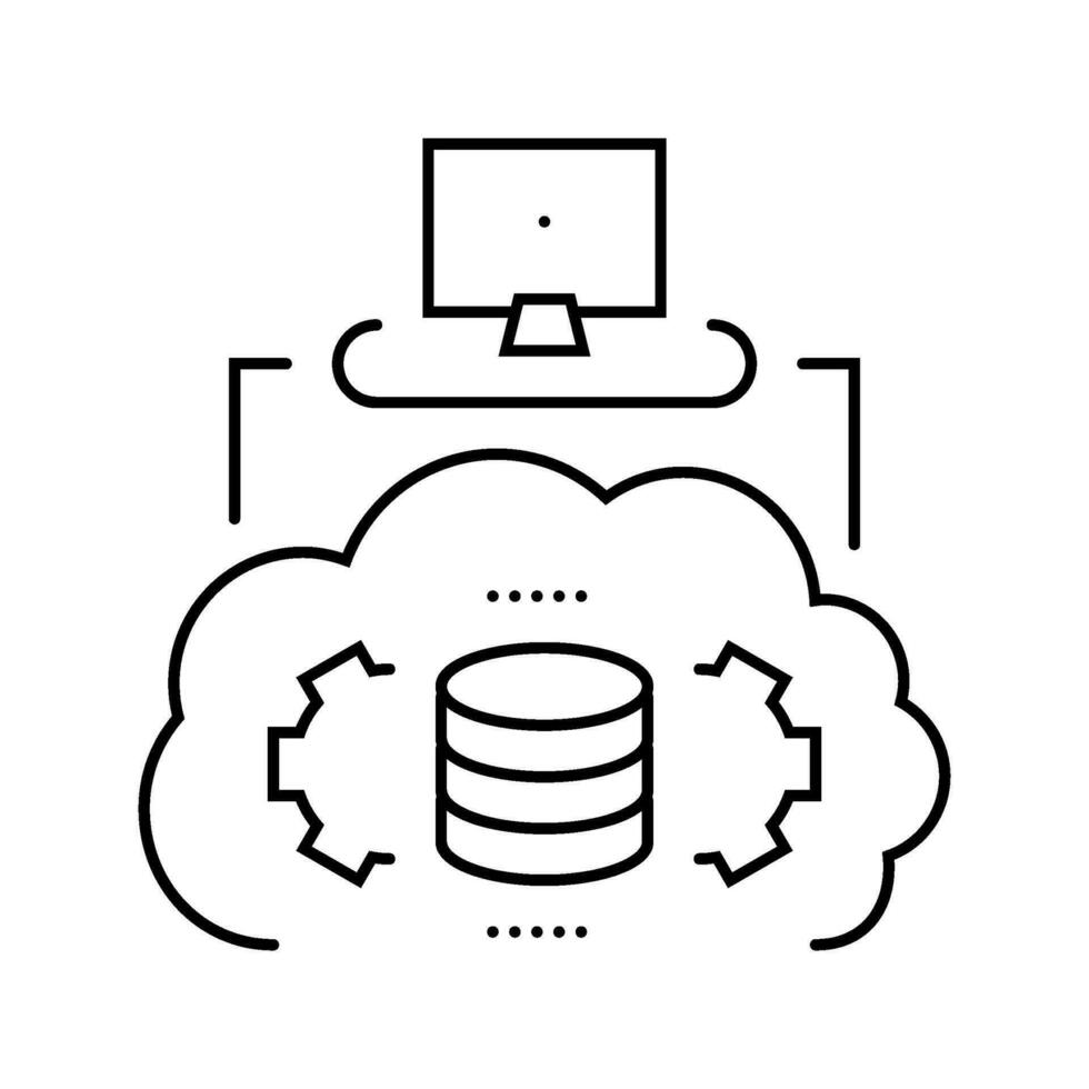 serverless architecture software line icon vector illustration