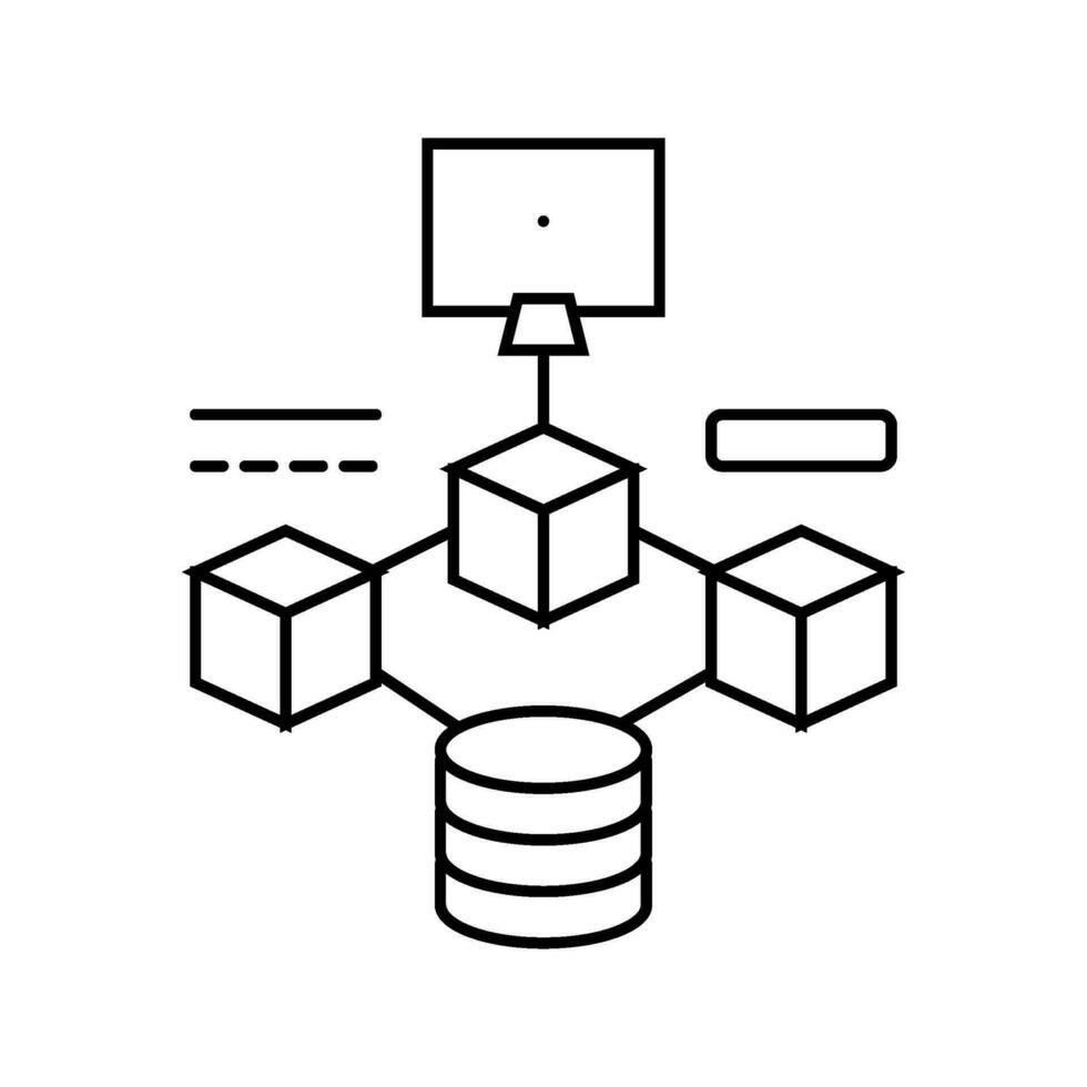 microservicios software línea icono vector ilustración