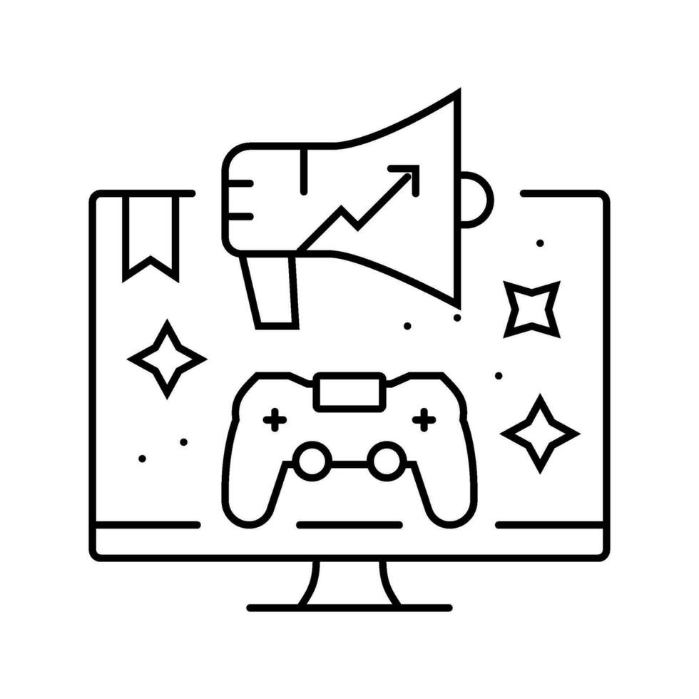 marketing game development line icon vector illustration