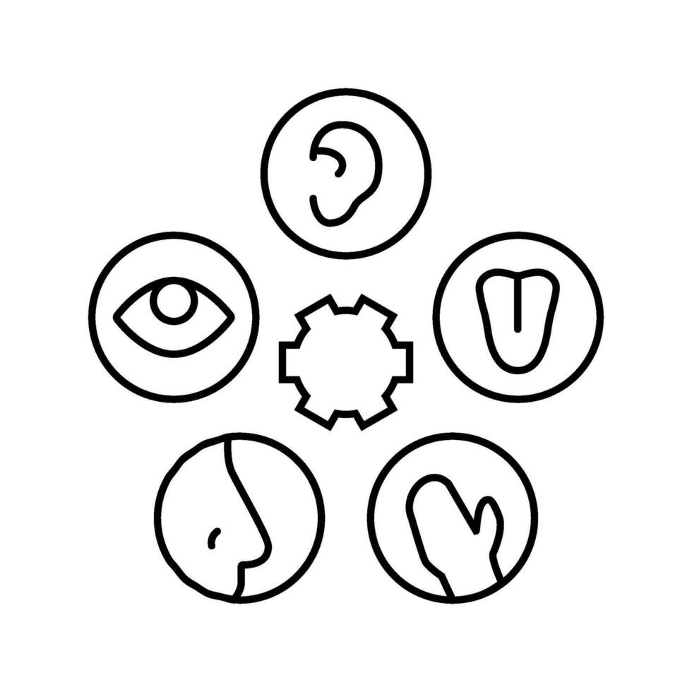 sensory integration occupational therapist line icon vector illustration