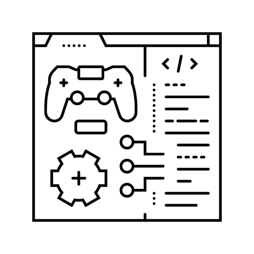 programación juego desarrollo línea icono vector ilustración