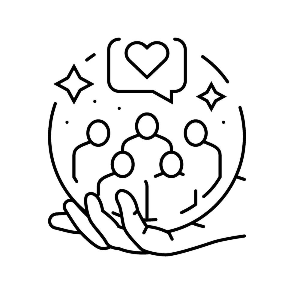 support group mental health line icon vector illustration