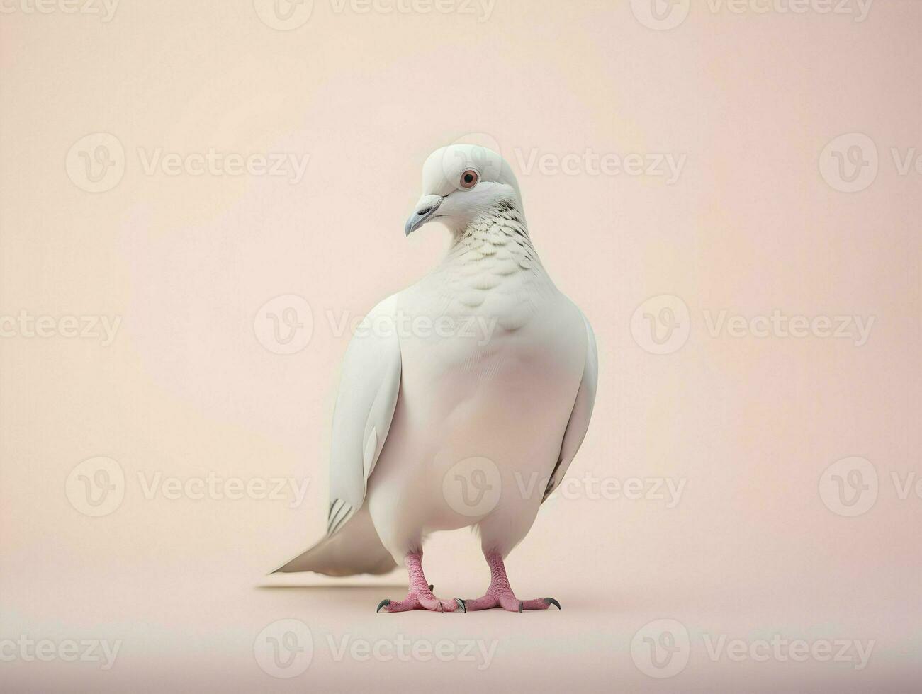 AI generated Realistic photo of a dove on a pink minimalistic background. High quality. AI Generative