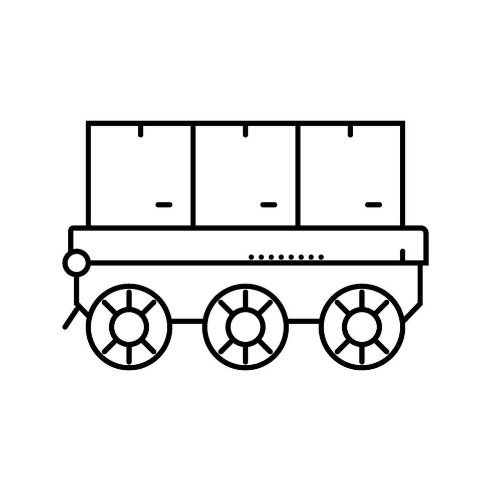 robot fleet autonomous delivery line icon vector illustration