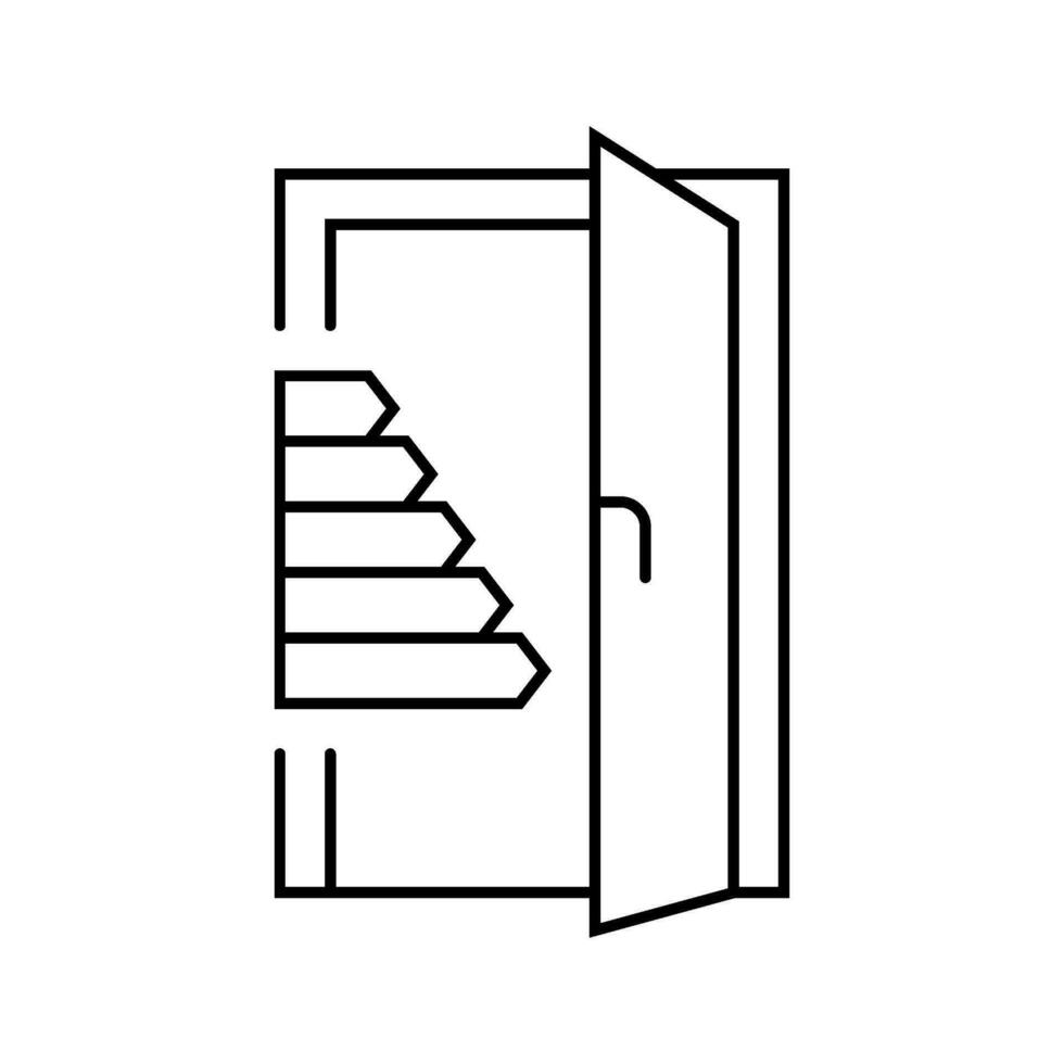 doors energy efficient line icon vector illustration