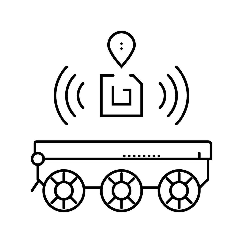 rfid tracking autonomous delivery line icon vector illustration