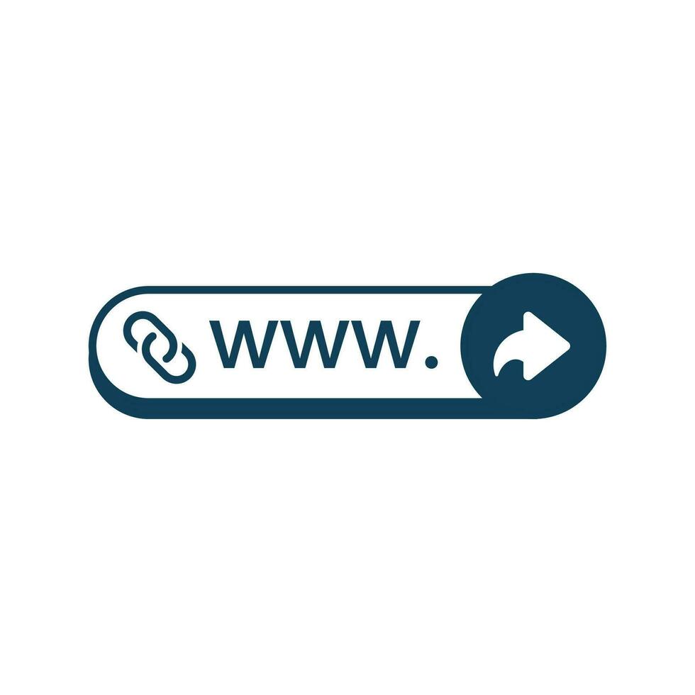 sitio web URL, compartir enlace botón concepto ilustración plano diseño vector. sencillo moderno gráfico elemento para ui, infografía, icono vector