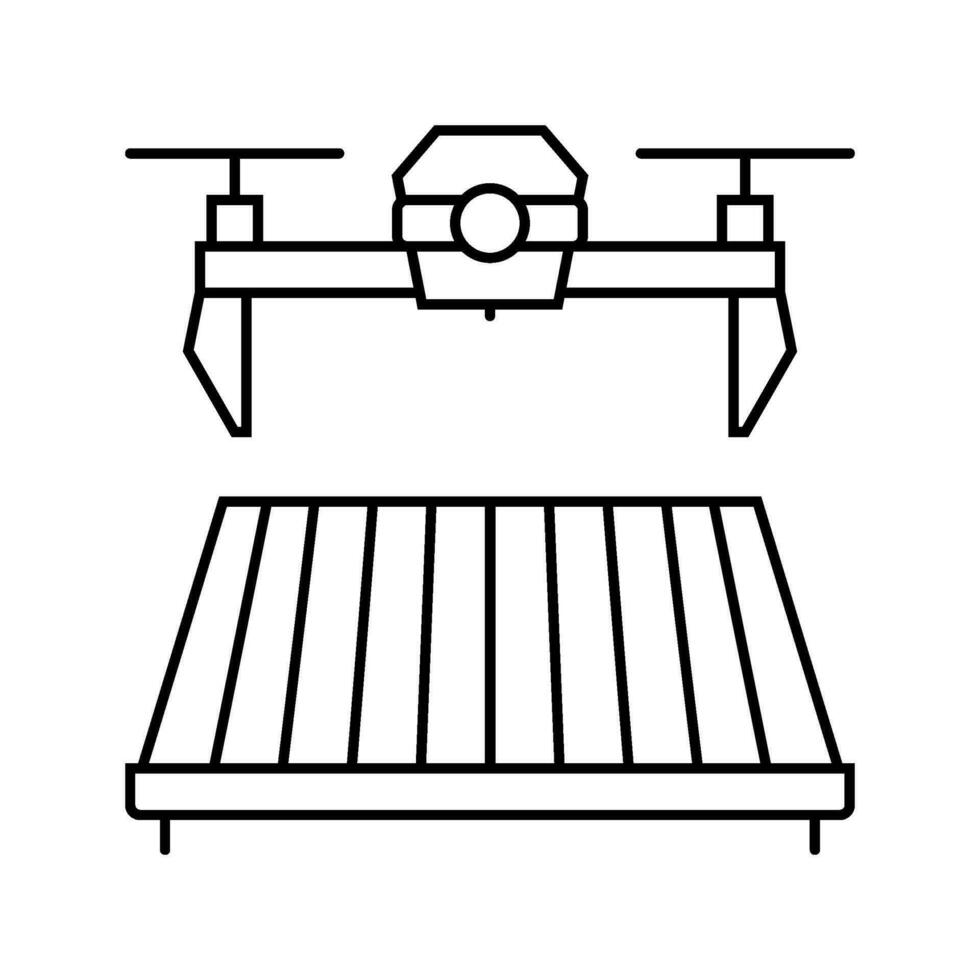 roof inspection drone line icon vector illustration