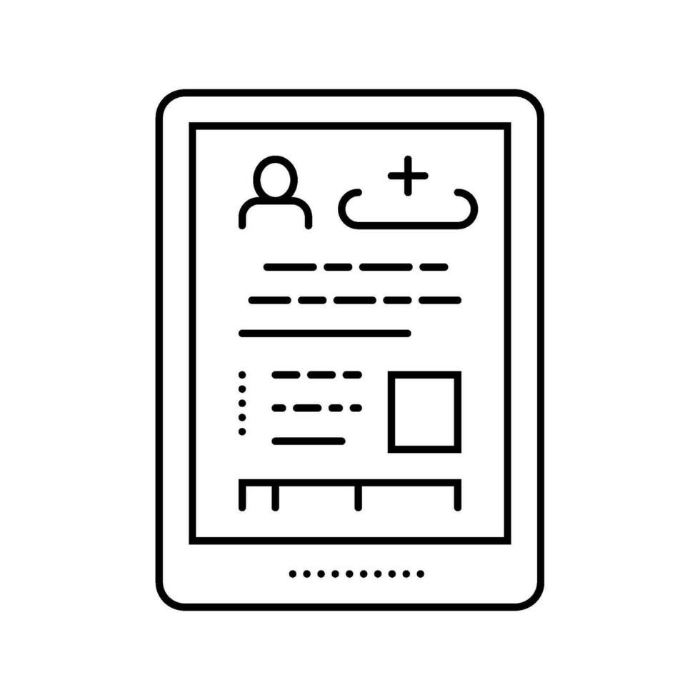 patient records line icon vector illustration