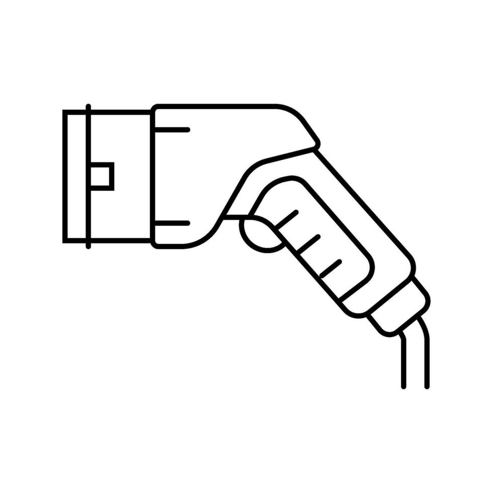 ev cargando enchufe eléctrico línea icono vector ilustración