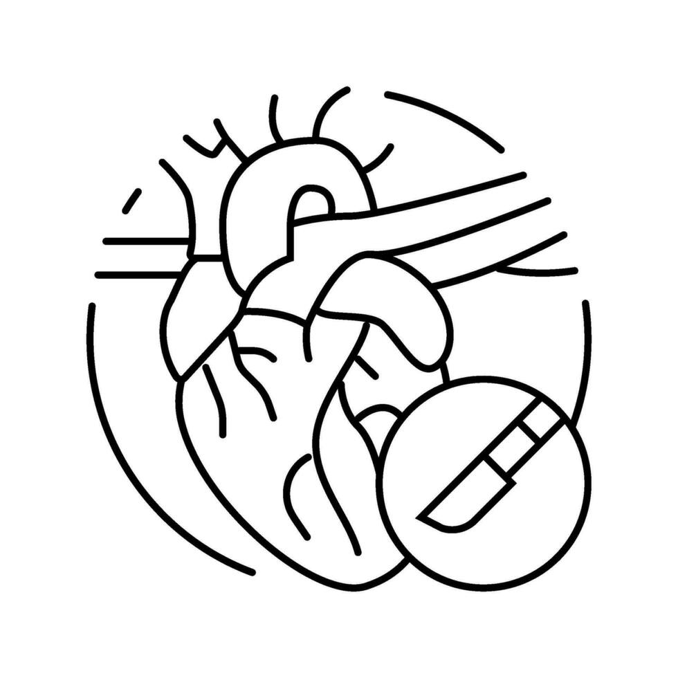 heart surgery line icon vector illustration