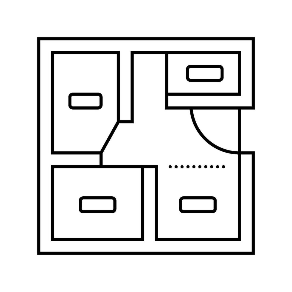 room layout planning interior designer line icon vector illustration