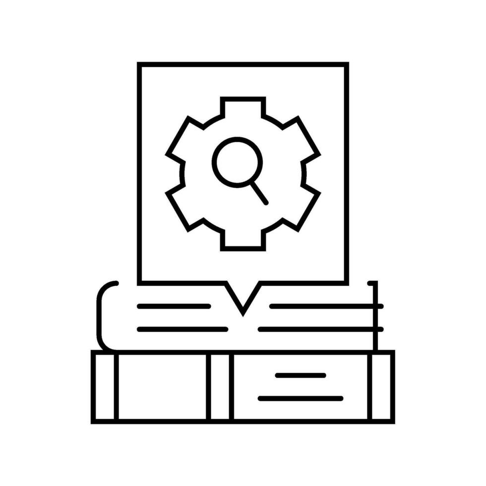 researching topics technical writer line icon vector illustration