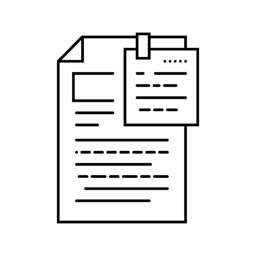 proofreading text technical writer line icon vector illustration