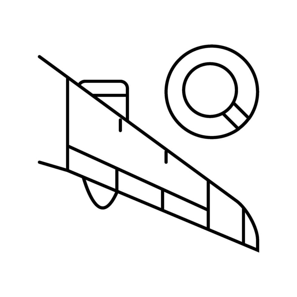 ala inspección aeronave línea icono vector ilustración