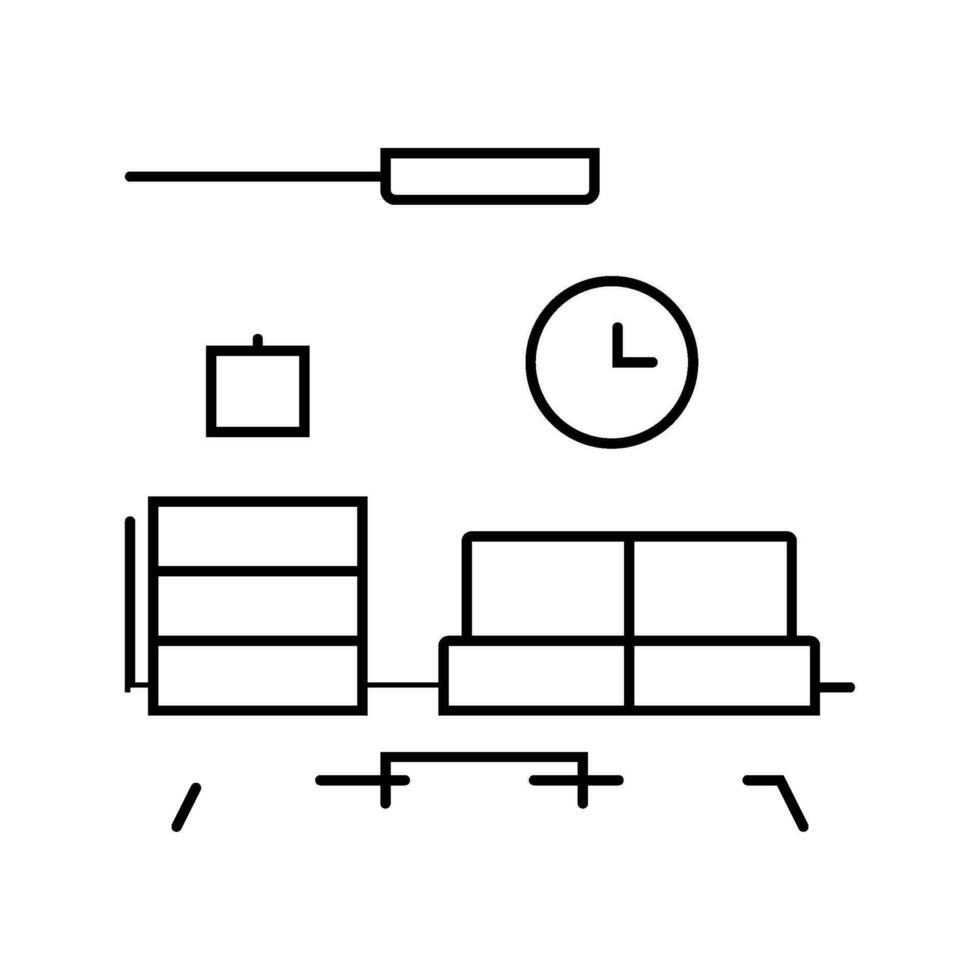 zen minimalism interior desig line icon vector illustration