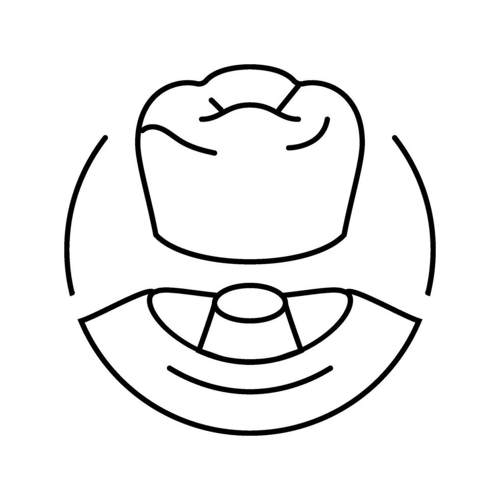 corona dental procedimiento línea icono vector ilustración
