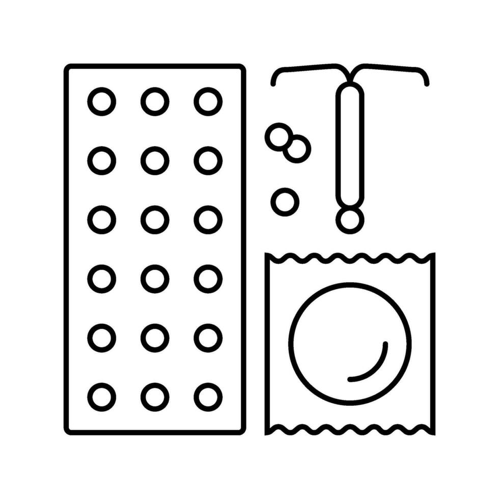 birth control gynecologist line icon vector illustration