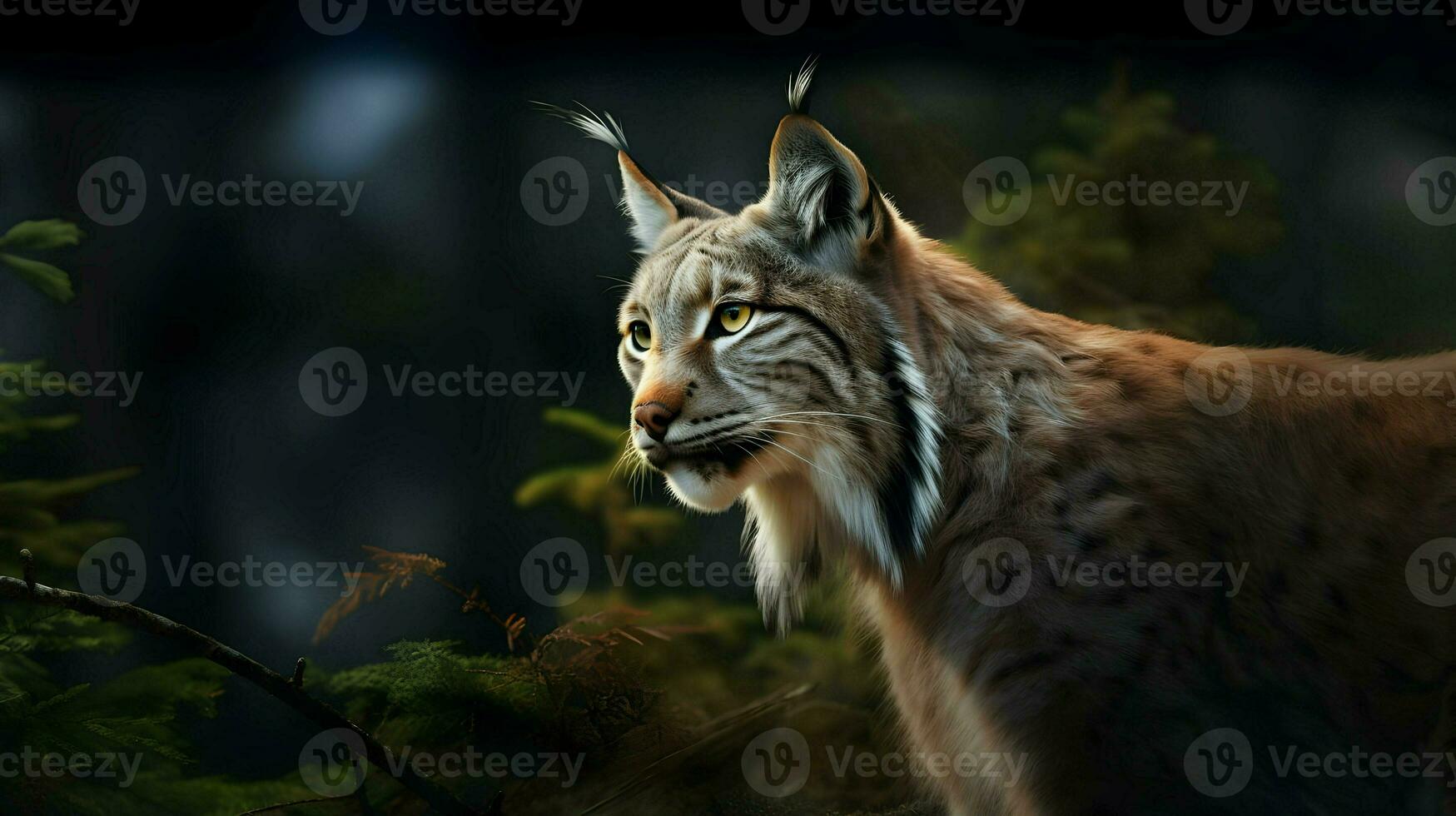 AI generated Lynx European in natural habitat. Wild nature. High quality. AI Generative photo