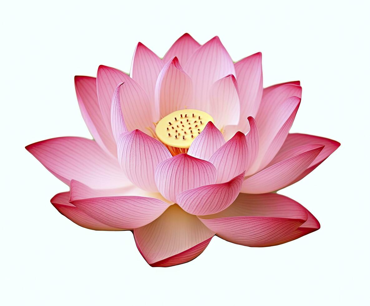 AI generated Lotus flower on white background. AI Generated photo