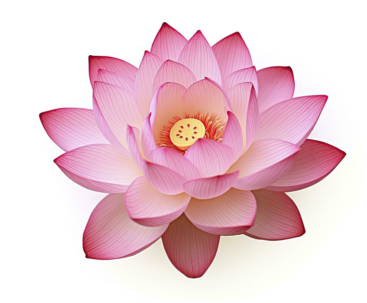 AI generated Lotus flower on white background. AI Generated photo