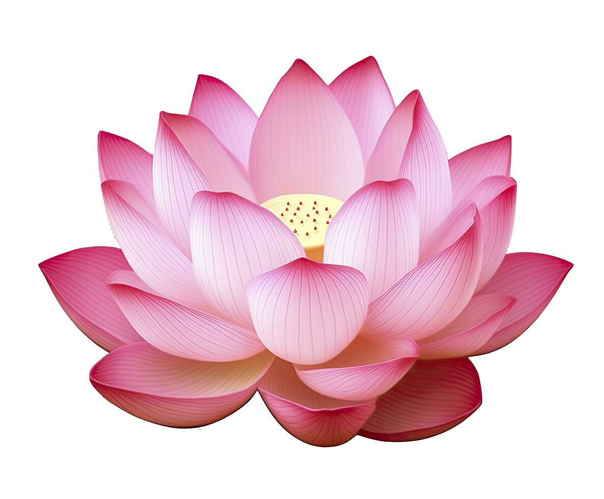 AI generated Lotus flower on white background. AI Generated photo
