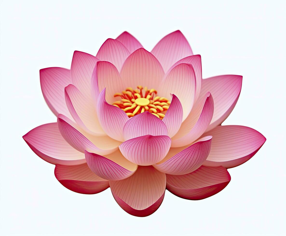 AI generated Lotus flower on white background. AI Generated photo