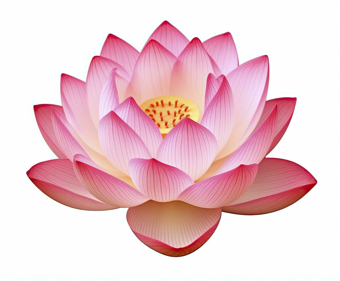 AI generated Lotus flower on white background. AI Generated photo