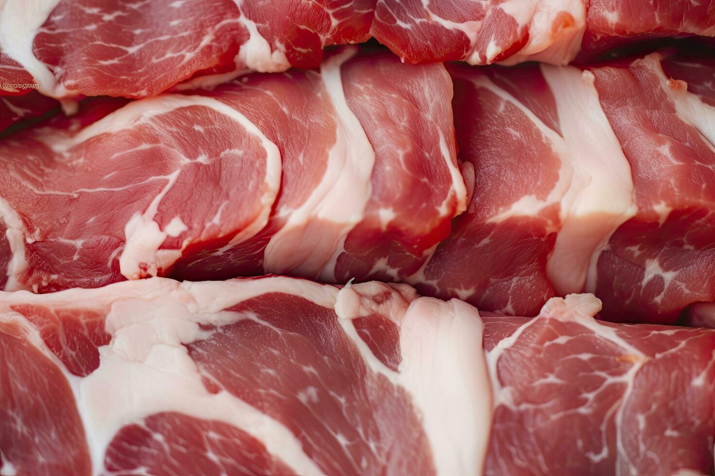 AI generated Macro shot of pork meat. Meat textured background. Beef steak is raw and juicy. AI Generated photo