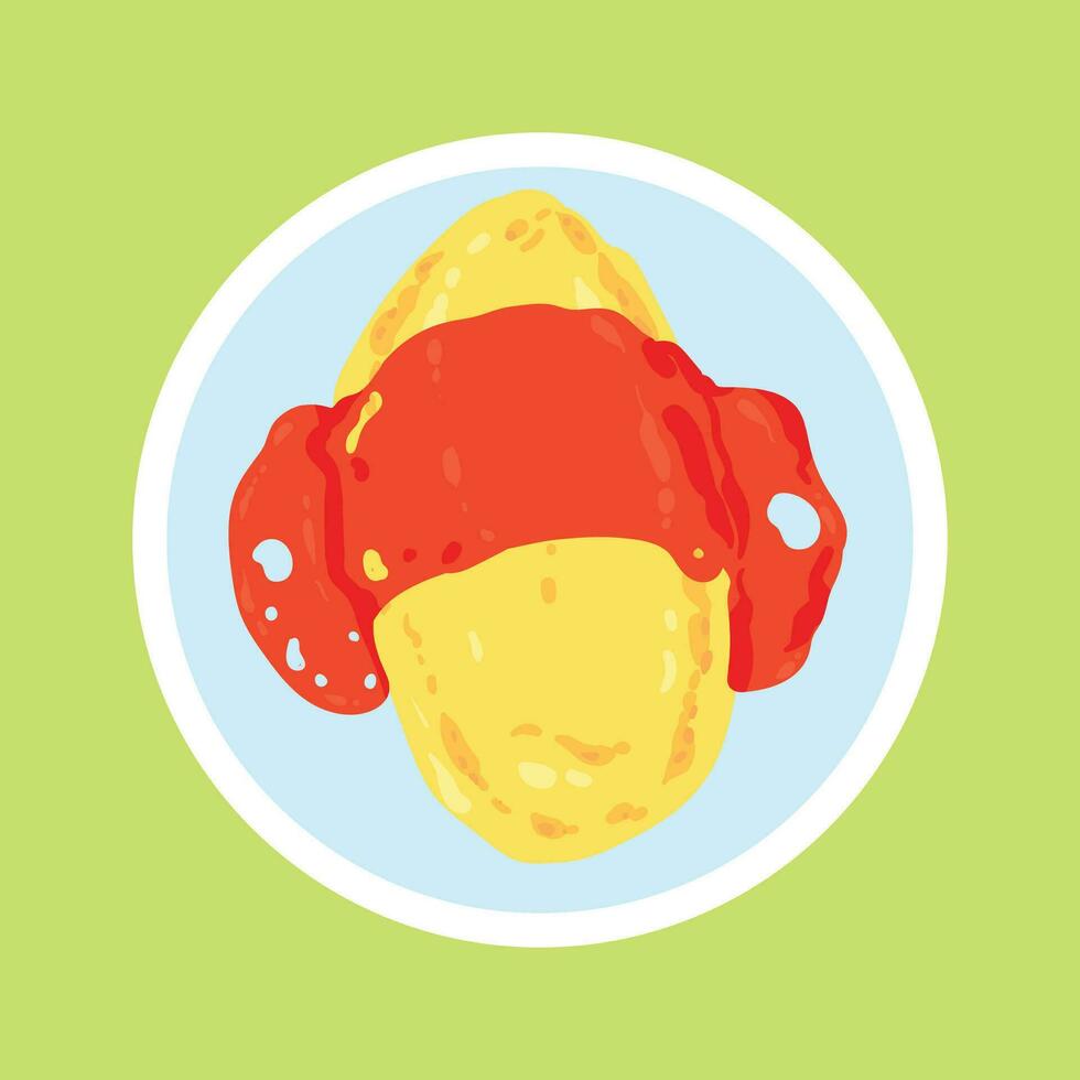 omurice comida vector ilustración