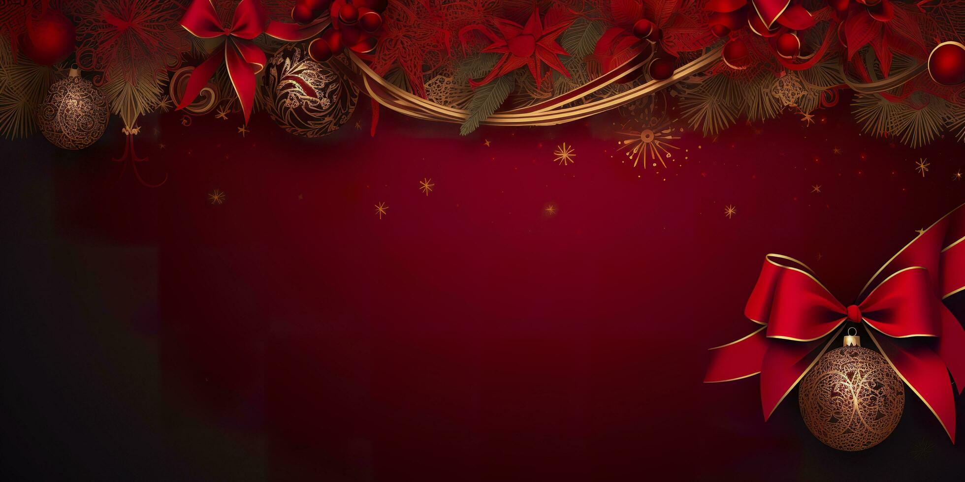 AI generated Christmas ball decoration background. AI Generated photo