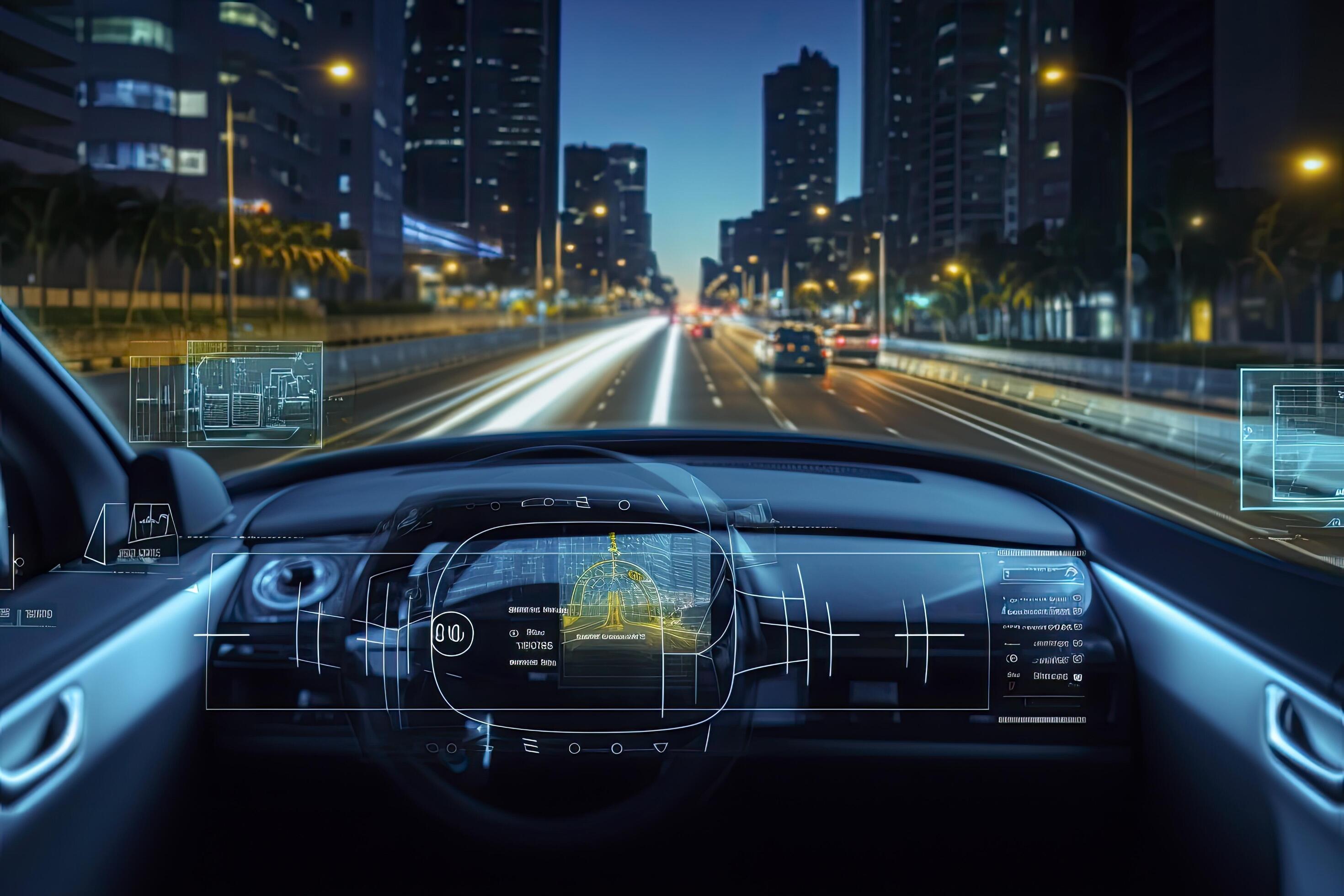 AI generated Modern smart car technology intelligent system using Heads ...