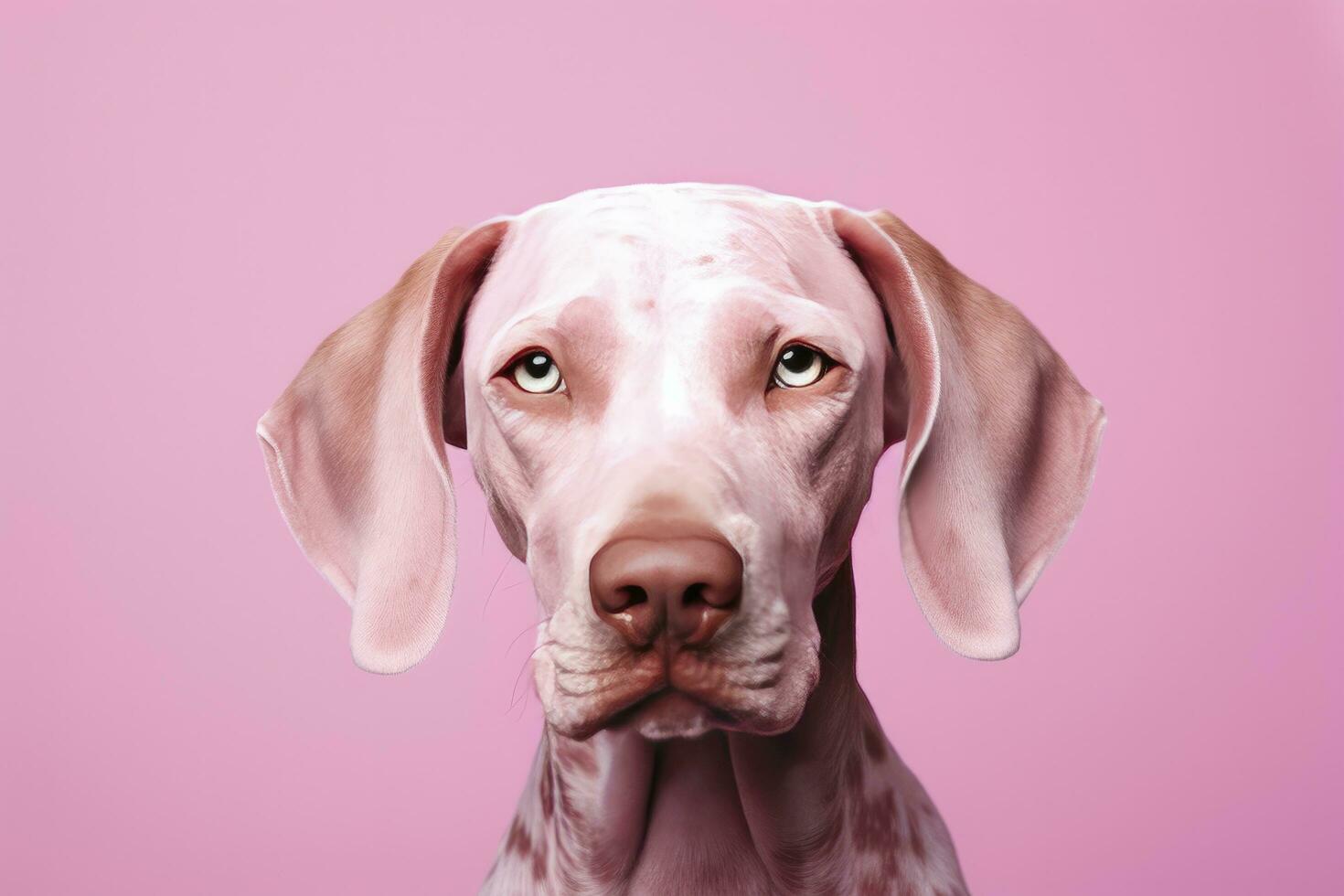 AI generated Pink colored dog on Pink Background. AI Generated photo