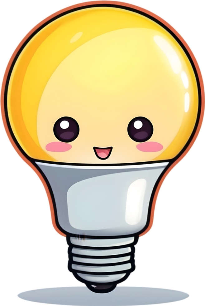 AI generated a cartoon light bulb smile ai generative png