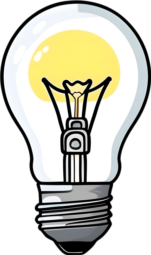 AI generated a cartoon light bulb ai generative png