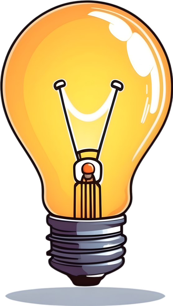 AI generated a cartoon light bulb ai generative png