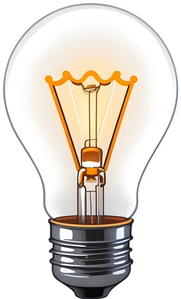 AI generated a cartoon light bulb ai generative png